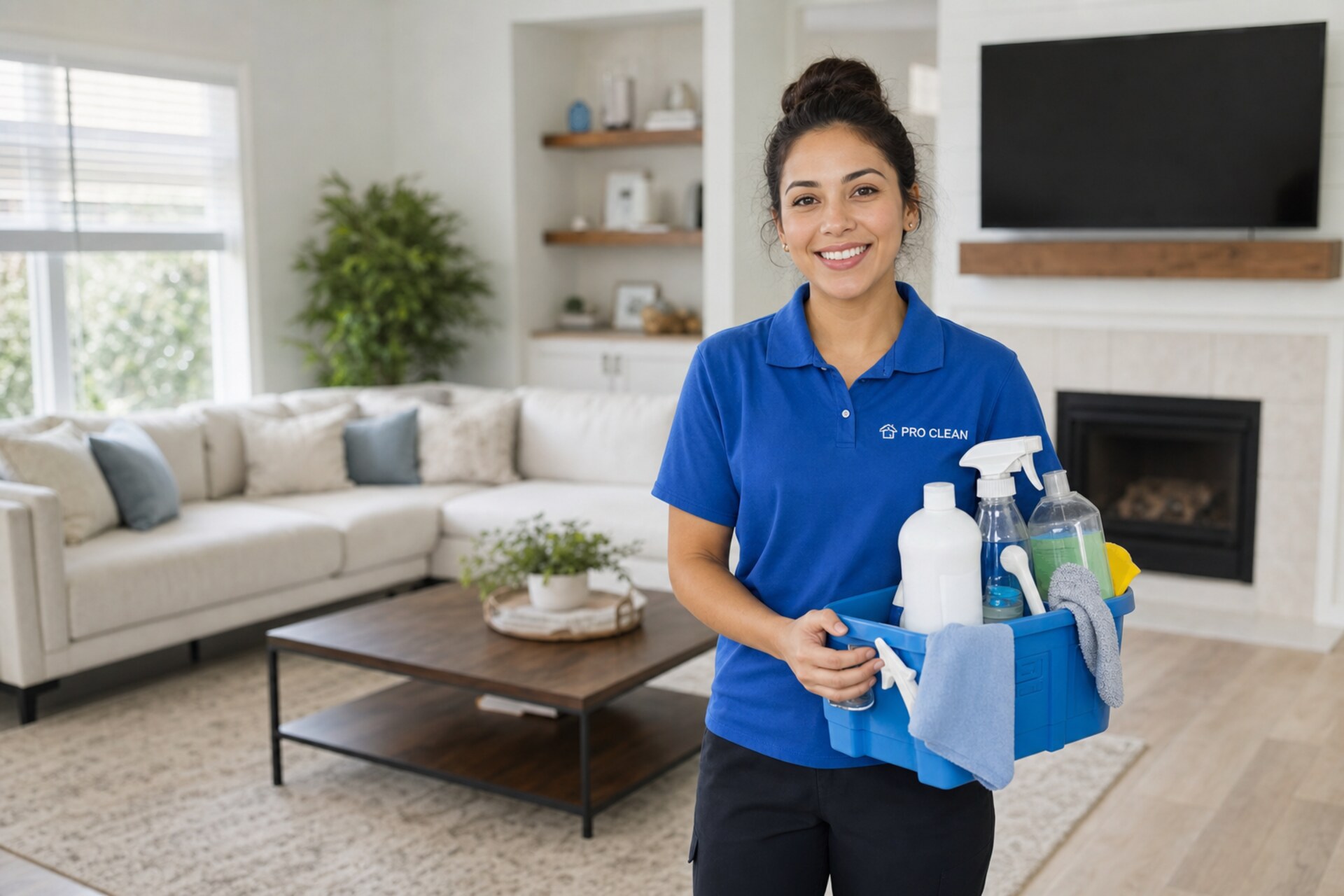 Living room cleaning